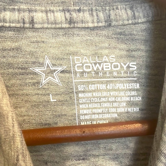 ⭐️ Dallas Cowboys ⭐️ Large Mens Grey Pullover Long Sleeve Hoodie - NWT! - Picture 2 of 5